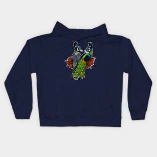 Green Peafowl Kids Hoodie